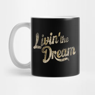 Distressed black color livin' the dream Mug